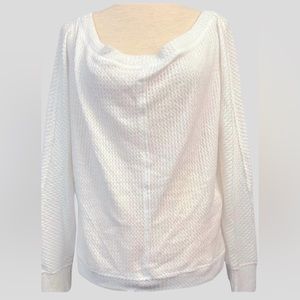 White Caslon Dolman Sleeve Sweater Thermal Top Size S